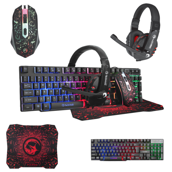 Marvo Kit Audífonos, Teclado, Mouse y Tapete CM-370 - Imagen 2